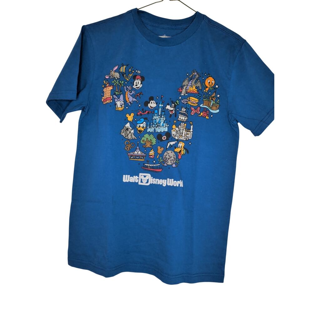 Disney Parks WDW Mickey Mouse Icon Blue T-Shirt Small S Cotton